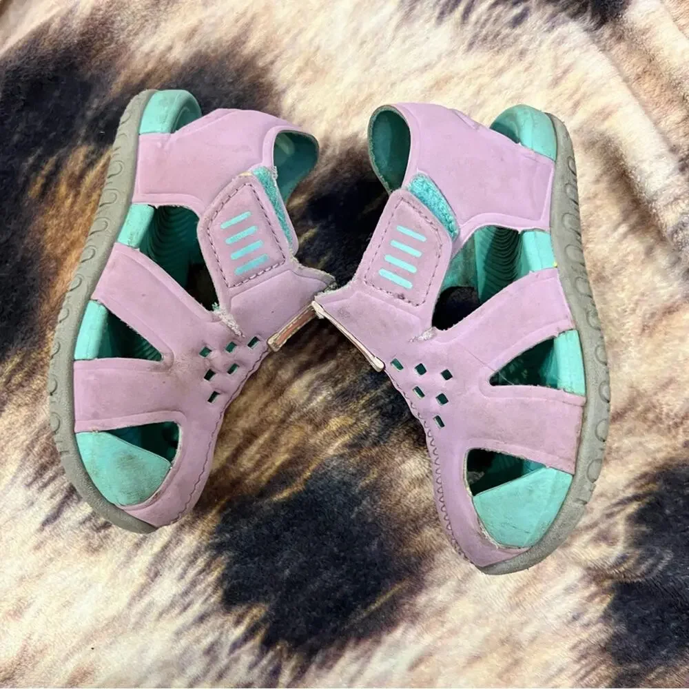 Wonder Nation Ankle Strap Baby Girl Water Shoes Sandals Size 5 / 6 Light Purple